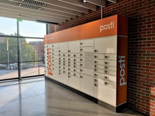 Posti parcel locker on second floor of A Bloc