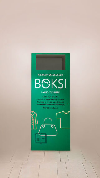 Kierrätyskeskuksen Boksi-lahjoituspiste